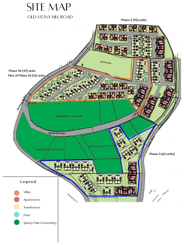 Site map of Moon Hill Estates Phase 1