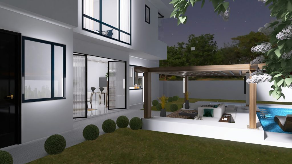 Moon Hill Estates villa at dusk